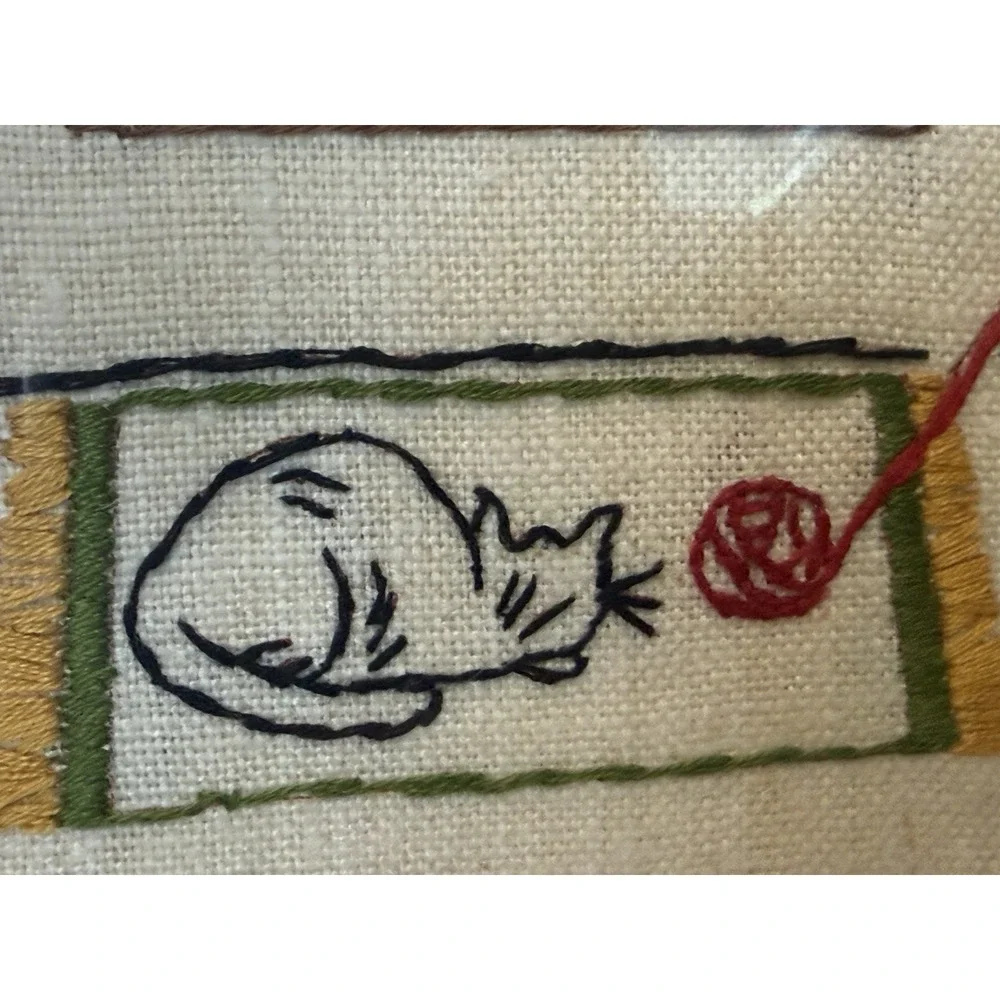 Vintage Retirement Cross Stitch Framed Sampler Twice As Much Husband Kitsch 18